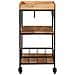 Carrello Da Bar 60x40x80 Cm Legno Massello Di Acacia E Ferro - Foto miniatura 3