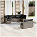 Set Divano Da Giardino 9 Pz Con Cuscini Grigio In Polyrattan - Foto miniatura 1