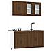 Set Mobili Da Cucina 4 Pz Kalmar Rovere Marrone In Truciolato - Foto miniatura 1