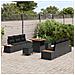 Set di Divani da Giardino 9 Pezzi con Cuscini Nero Polyrattan Acacia, Set di Pranzo da Giardino 3 Pezzi con Cuscini Nero Polyrattan Acacia - Foto miniatura 3