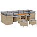 Set Divano da Giardino con Cuscini Beige in Polyrattan Acacia da 10 pezzi, Set da Pranzo da Giardino con Cuscini Beige in Polyrattan Acacia da 3 pezzi - Foto miniatura 1
