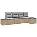 Set Divano Giardino 5 Pz con Cuscini Beige Polyrattan - Foto miniatura 1