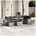 Set Divano da Giardino 8 pz con Cuscini Grigio in Polyrattan - Foto miniatura 2
