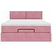 Struttura Letto Pouf con Materasso Rosa 140x200 cm in Velluto - Foto miniatura 7