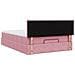 Struttura Letto Pouf con Materasso Rosa 140x200 cm in Velluto - Foto miniatura 9