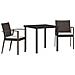 Set da Pranzo per Giardino 3 pcs Marrone Poly Rattan - Foto miniatura 1