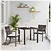 Set da Pranzo per Giardino 3 pcs Marrone Poly Rattan - Foto miniatura 2