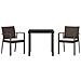 Set da Pranzo per Giardino 3 pcs Marrone Poly Rattan - Foto miniatura 7