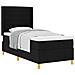 Letto a molle con materasso Nero 90 x 200 cm Tessuto - Foto miniatura 1