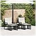 Set di Mobili da Esterno 11 pcs Nero e Bianco Crema polyrattan - Foto miniatura 4