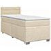 Letto box spring con materasso Crema 100 x 200 cm Tessuto - Foto miniatura 1