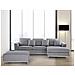 Divano Angolare In Tessuto Grigio Chiaro Versione Sinistra Oslo - Foto miniatura 8