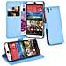 Custodia Compatibile Con Htc Desire Eye In Pastello Blu - Coperchio Protettiva Con Chiusura Magnetica, Funzione Stand E Tasca Per Le Carte - Foto miniatura 1