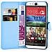 Custodia Compatibile Con Htc Desire Eye In Pastello Blu - Coperchio Protettiva Con Chiusura Magnetica, Funzione Stand E Tasca Per Le Carte - Foto miniatura 2