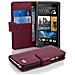 Custodia Libro Per Htc Desire 600 In Porpora - Con Vani Di Carte E Funzione Stand Di Similpelle Strutturata - Portafoglio Cover Case Wallet Book Etui Protezione - Foto miniatura 1