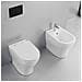 Coppia Sanitari Fun A Pavimento Vaso E Bidet Sedile Frizionato - Foto miniatura 2