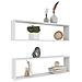 Mensole Parete a Cubo 2 pz Bianco 100x15x30 cm in Multistrato - Foto miniatura 3