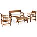 Set Salotto In Legno Acacia Noemi Con Cuscini - Foto miniatura 1