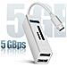 Hub Usb-c Linq 5 In 1 Con 3 Porte Usb E Lettore Di Schede Micro-sd Argento - Foto miniatura 4