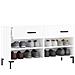 Panca Porta Scarpe Bianco Lucido 102x35x55 Cm Legno Multistrato - Foto miniatura 7