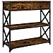 Tavolino Consolle Rovere Fumo 75x28x75 Cm In Legno Multistrato - Foto miniatura 2