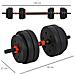 Set Manubri Da 25kg (4x2.5kg+4x2kg+4x1.5kg) Bilanciere Pesi Fitness Rosso E Nero - Foto miniatura 5