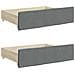 Divano Letto Estraibile Cassetti Grigio Scuro 100x200cm Tessuto - Foto miniatura 8