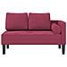 Chaise Lounge con Cuscini Rosso Vino in Velluto - Foto miniatura 3