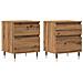 Comodini 2pz Rovere Artigianale 40x35x50 Cm Legno Multistrato - Foto miniatura 2