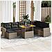 Set Divano da Giardino 9 pz con Cuscini Grigio in Polyrattan - Foto miniatura 2