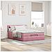 Struttura Letto Pouf con Materasso Rosa 140x200 cm in Velluto - Foto miniatura 4