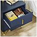 Comodino Moderno Con 2 Cassetti, Blu, L40 X P40 X A47 Cm - Foto miniatura 2