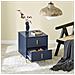 Comodino Moderno Con 2 Cassetti, Blu, L40 X P40 X A47 Cm - Foto miniatura 3