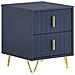 Comodino Moderno Con 2 Cassetti, Blu, L40 X P40 X A47 Cm - Foto miniatura 1