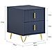 Comodino Moderno Con 2 Cassetti, Blu, L40 X P40 X A47 Cm - Foto miniatura 6