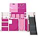 Letto a Castello con Scivolo e Tende Rosa 80x200 cm - Foto miniatura 7