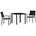 Set da Pranzo per Giardino 3 pcs Nero Poly Rattan - Foto miniatura 1