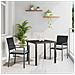 Set da Pranzo per Giardino 3 pcs Nero Poly Rattan - Foto miniatura 2