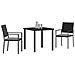 Set da Pranzo per Giardino 3 pcs Nero Poly Rattan - Foto miniatura 3
