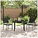 Set da Pranzo per Giardino 3 pcs Nero Poly Rattan - Foto miniatura 4