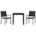 Set da Pranzo per Giardino 3 pcs Nero Poly Rattan - Foto miniatura 7