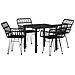Set da Pranzo per Giardino 5 pcs Nero Poly Rattan - Foto miniatura 1