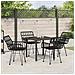 Set da Pranzo per Giardino 5 pcs Nero Poly Rattan - Foto miniatura 2