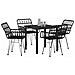 Set da Pranzo per Giardino 5 pcs Nero Poly Rattan - Foto miniatura 3
