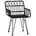 Set da Pranzo per Giardino 5 pcs Nero Poly Rattan - Foto miniatura 4