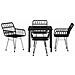 Set da Pranzo per Giardino 5 pcs Nero Poly Rattan - Foto miniatura 5