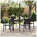 Set da Pranzo per Giardino 5 pcs Nero Poly Rattan - Foto miniatura 2