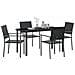 Set da Pranzo per Giardino 5 pcs Nero Poly Rattan - Foto miniatura 3