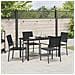 Set da Pranzo per Giardino 5 pcs Nero Poly Rattan - Foto miniatura 4