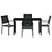 Set da Pranzo per Giardino 5 pcs Nero Poly Rattan - Foto miniatura 7